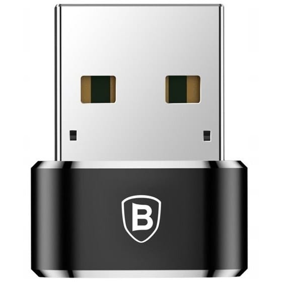 Baseus mini Adapter, USB-A auf USB-C Adapter, 3A, Schwarz