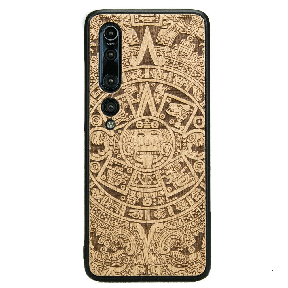 Holzhülle für Xiaomi Mi 10 Pro, Bewood Aniegre Aztekischer Kalender