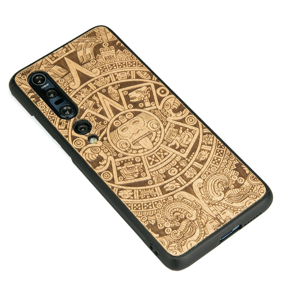 Holzhülle für Xiaomi Mi 10 Pro, Bewood Aniegre Aztekischer Kalender