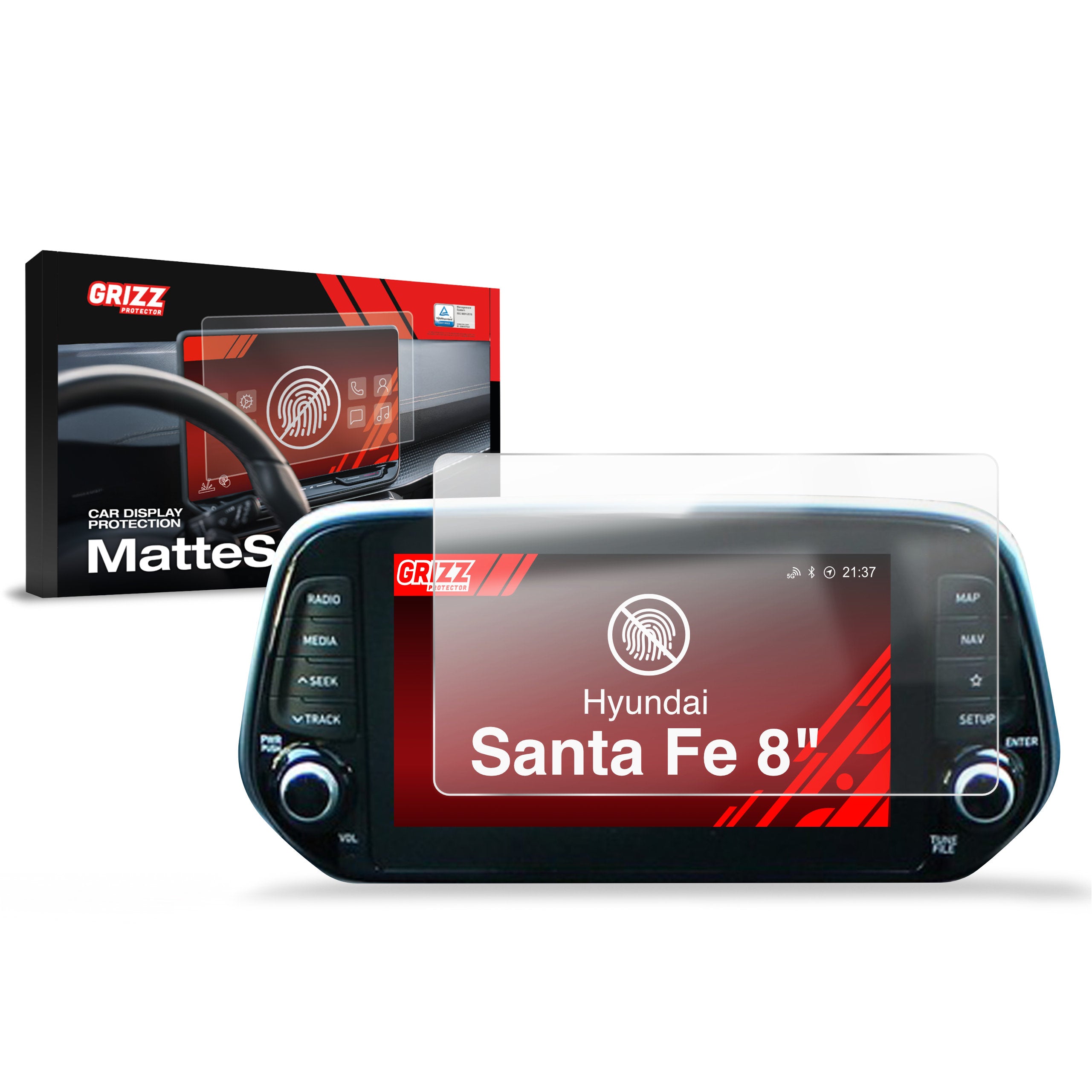 Matte Autodisplayfolie für Hyundai Santa FE Hybrid (2021-2024), Grizz Protector