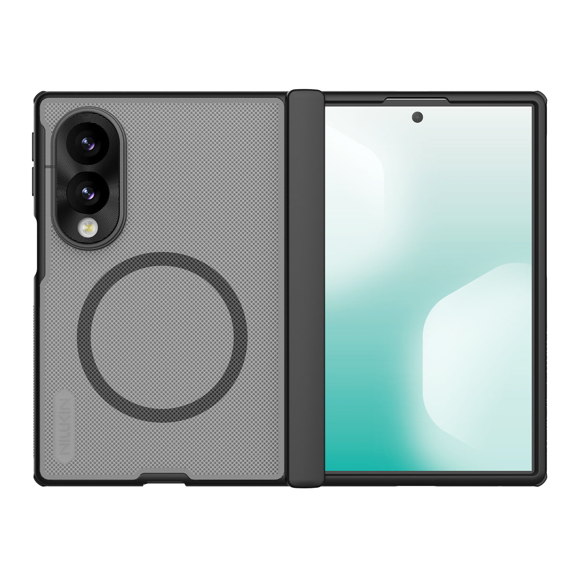 Handyhülle für Galaxy Z Fold8, Nillkin Super Frosted Shield Fold Magnetic, Geräuchert mit schwarzem Rahmen (5/5)