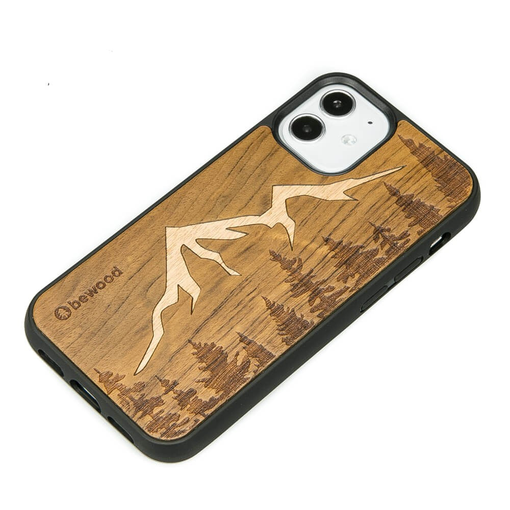 Holzhülle für iPhone 12 Mini, Bewood Imbuia-Gebirge