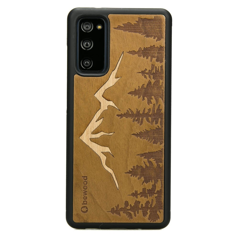 Holzhülle für Galaxy S20 FE, Bewood Imbuia-Gebirge