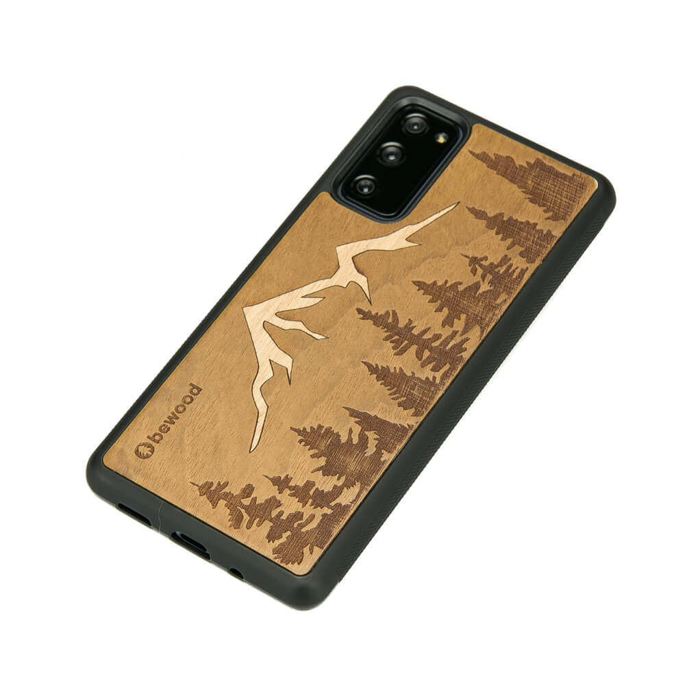 Holzhülle für Galaxy S20 FE, Bewood Imbuia-Gebirge