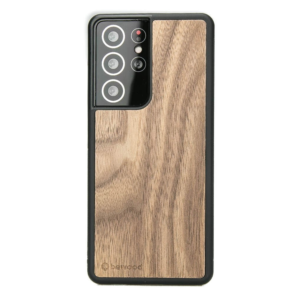 Holzhülle für Galaxy S21 Ultra, Bewood Amerikanischer Nussbaum