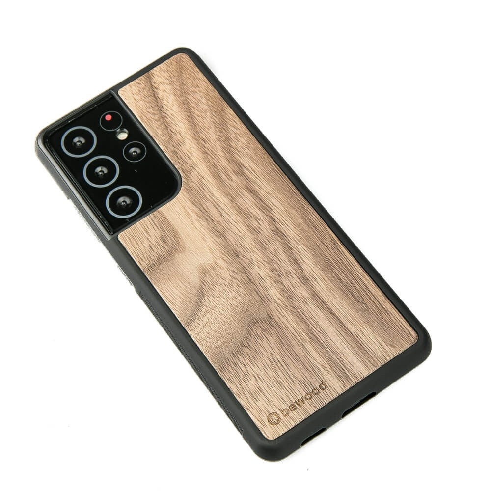 Holzhülle für Galaxy S21 Ultra, Bewood Amerikanischer Nussbaum