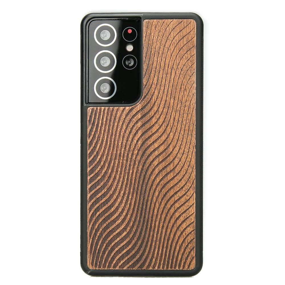 Holzhülle für Galaxy S21 Ultra, Bewood Merbauwellen