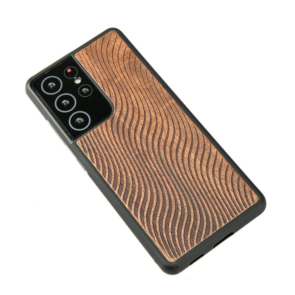 Holzhülle für Galaxy S21 Ultra, Bewood Merbauwellen