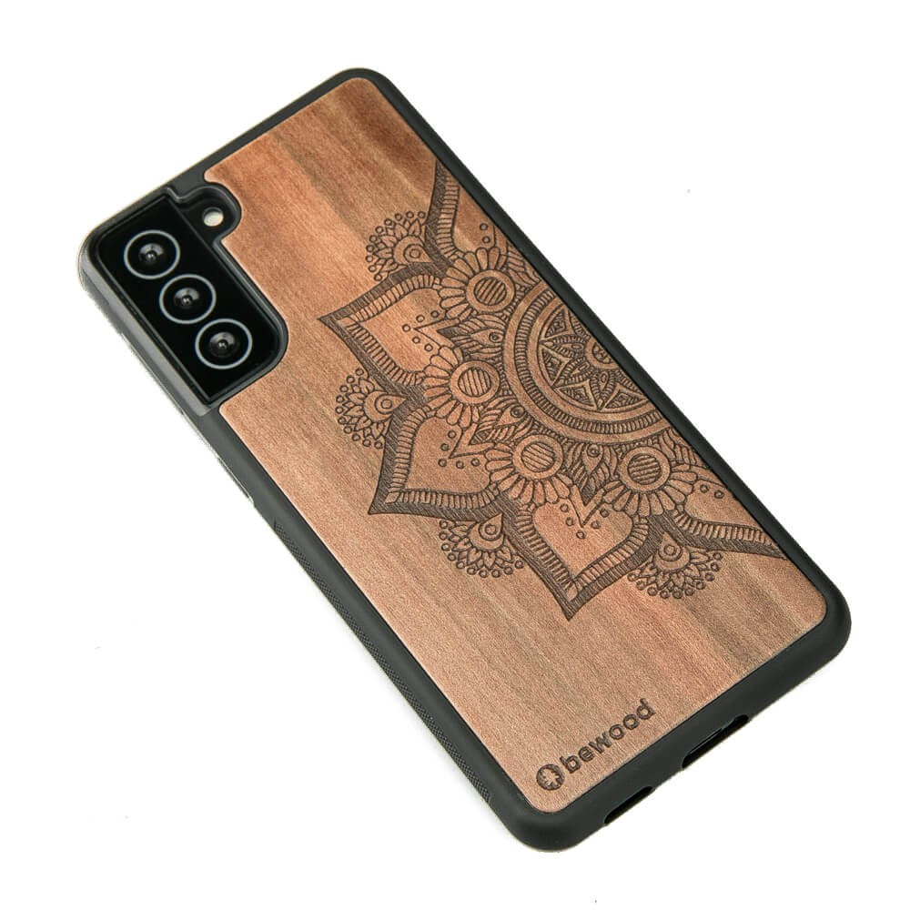 Holzhülle für Galaxy S21, Bewood Apfelbaum Mandala