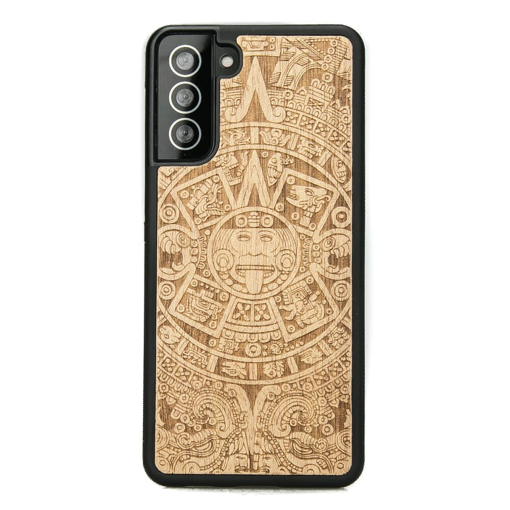 Holzhülle für Galaxy S21, Bewood Aniegre Aztekischer Kalender