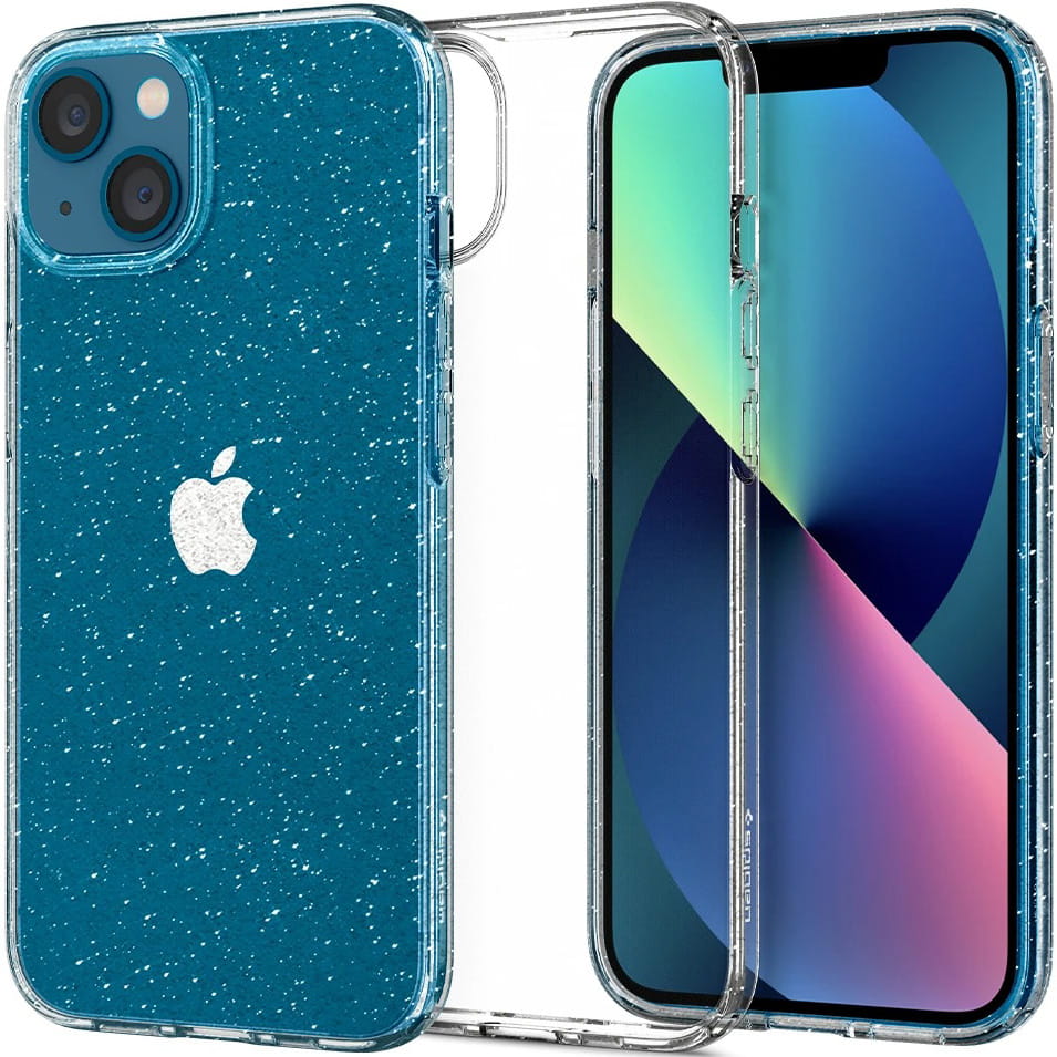 Schutzhülle Spigen Liquid Crystal Glitter für iPhone 13, Transparent