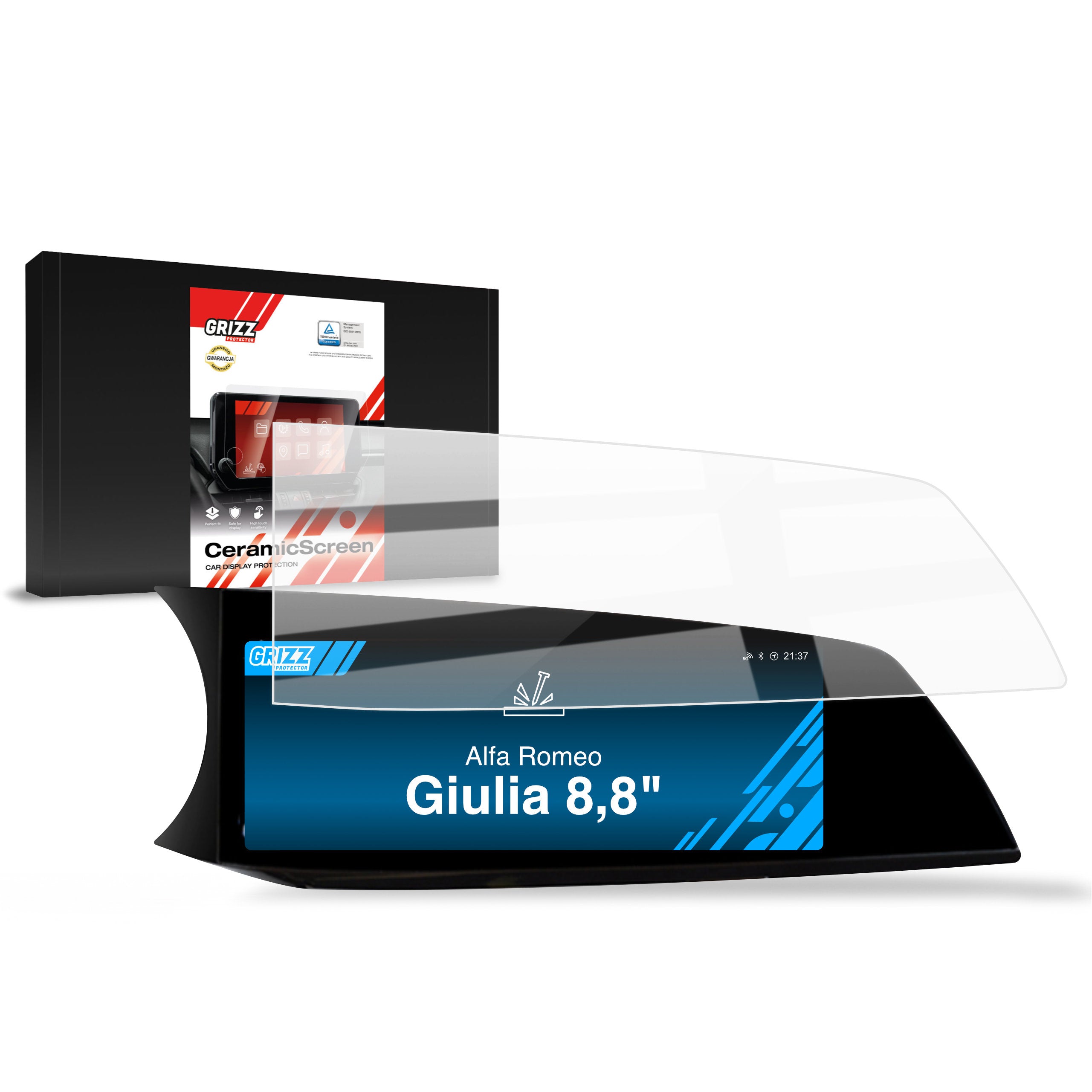 Keramische Autodisplayfolie für Alfa Romeo Giulia 8,8" (2025-2026), Grizz Protector