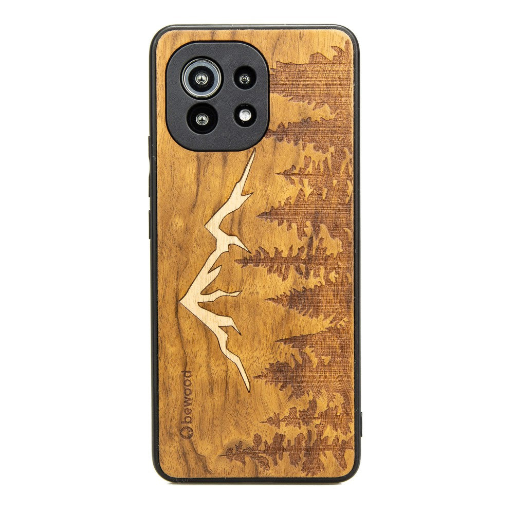Holzhülle für Xiaomi Mi 11 Lite / 5G / 5G NE, Bewood Imbuia-Gebirge