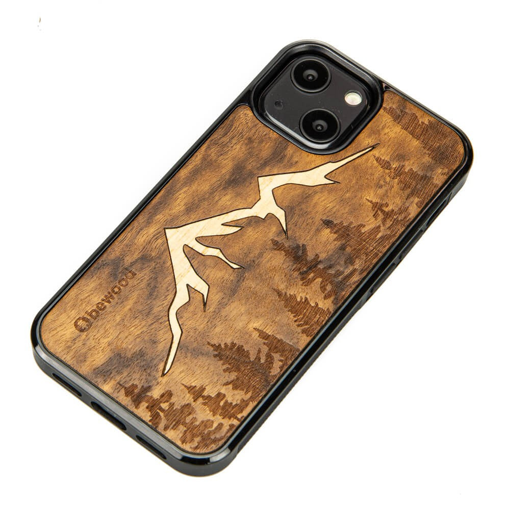 Holzhülle für iPhone 13 Mini, Bewood Imbuia-Gebirge