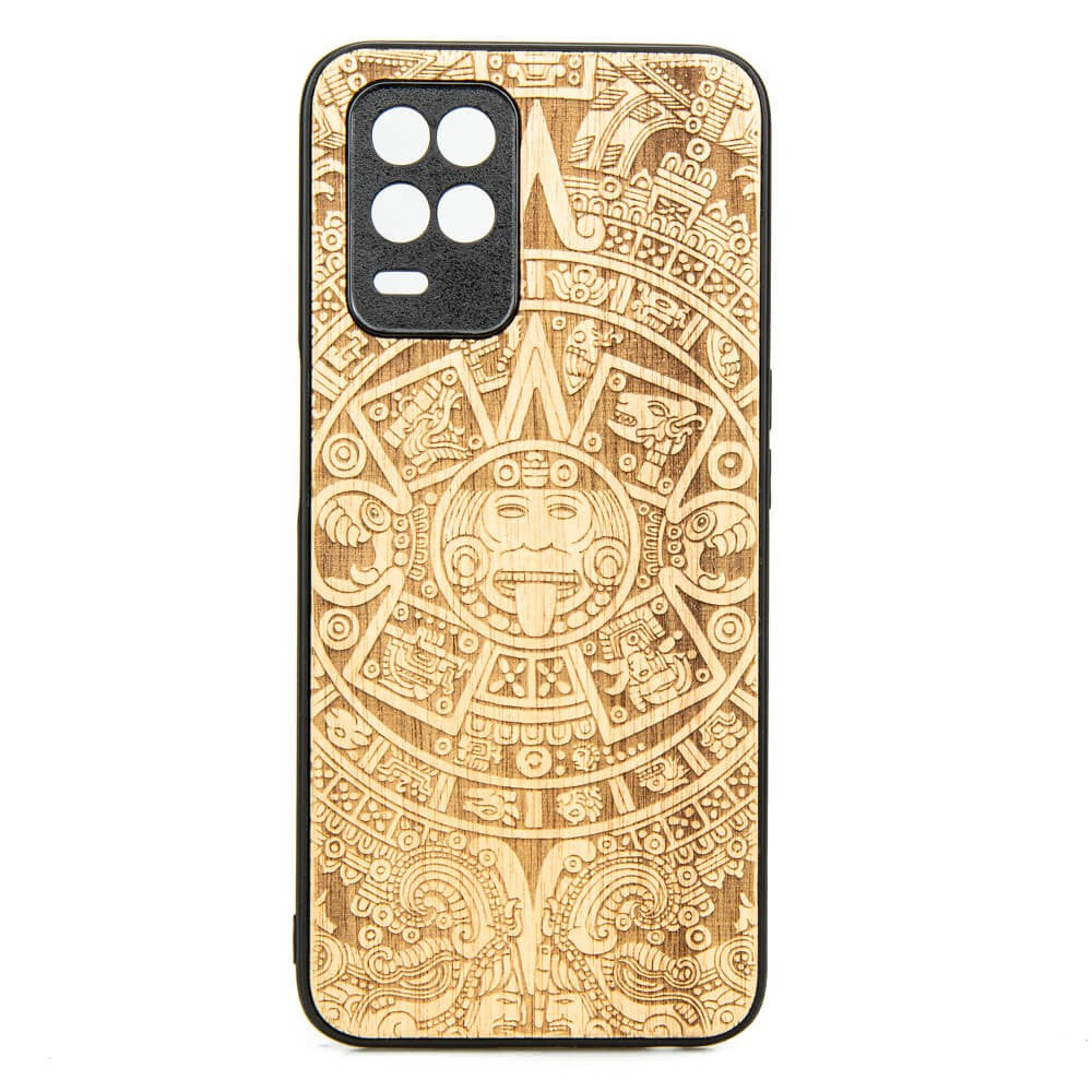 Holzhülle für Realme 8 5G, Bewood Aniegre Aztekischer Kalender