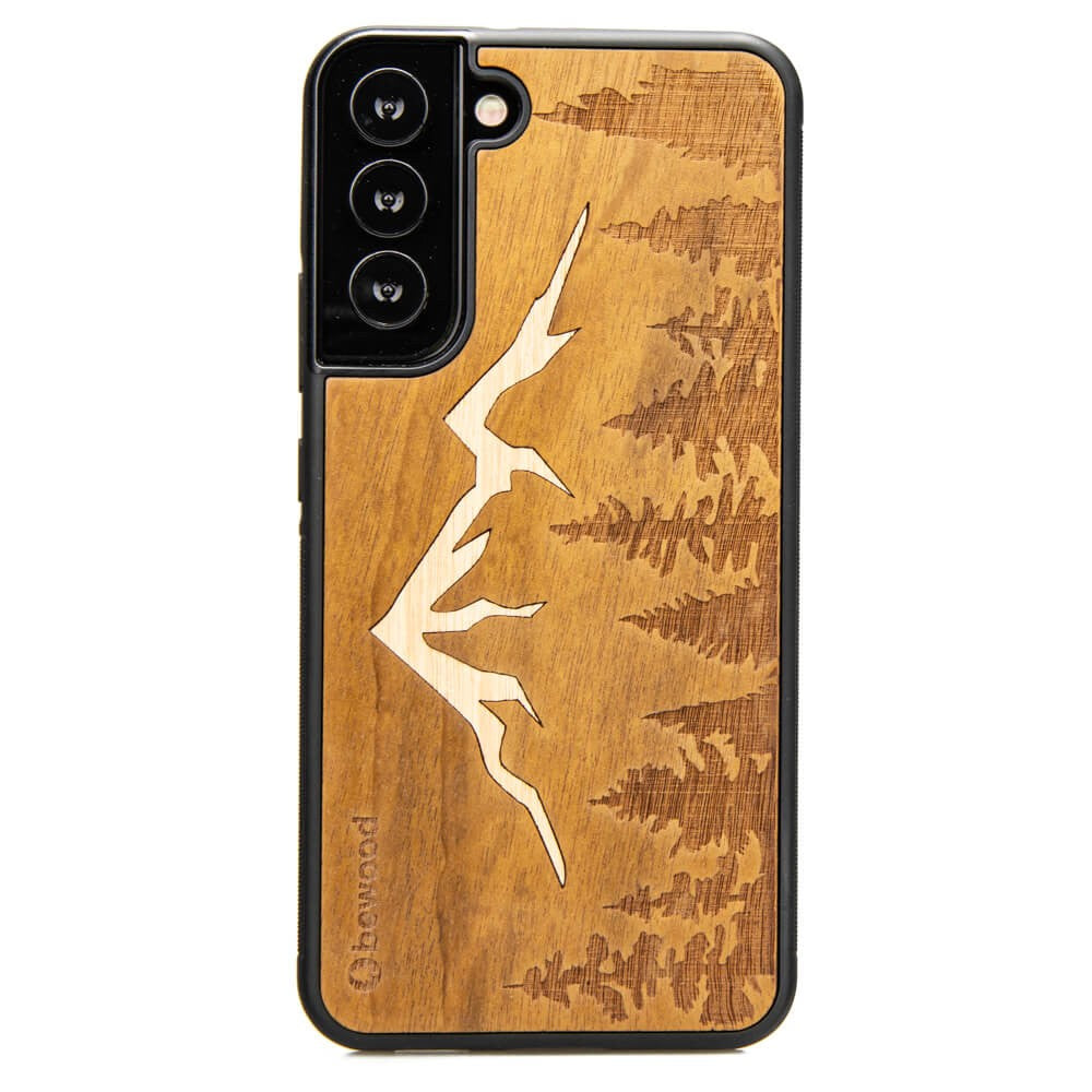 Holzhülle für Galaxy S22 Plus, Bewood Imbuia-Gebirge