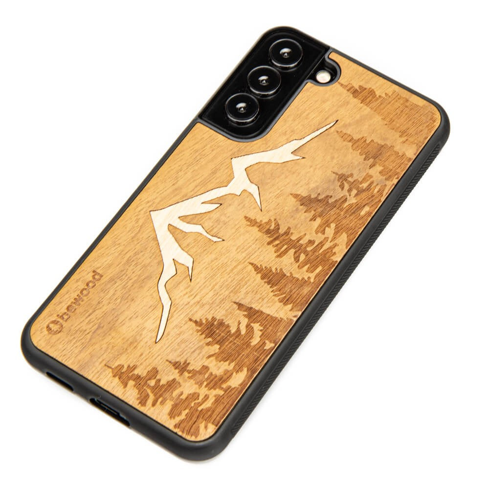 Holzhülle für Galaxy S22 Plus, Bewood Imbuia-Gebirge