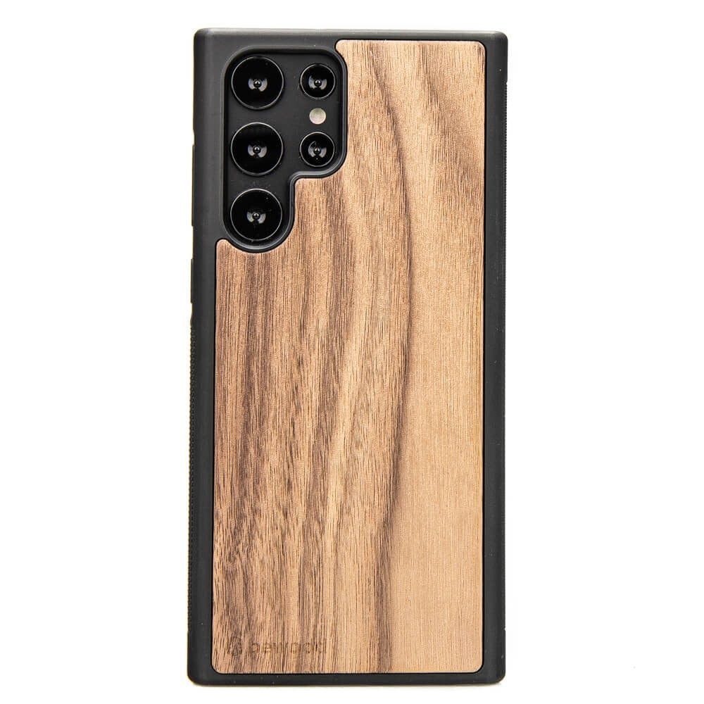 Holzhülle für Galaxy S22 Ultra, Bewood Amerikanischer Nussbaum