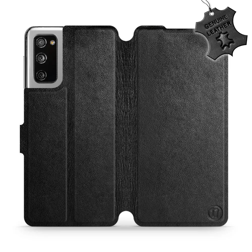 Echtleder Handyhülle für Galaxy S20 FE, Mobiwear Leather, Schwarz