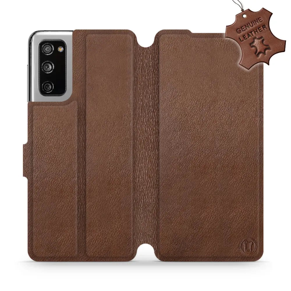 Echtleder Handyhülle für Galaxy S20 FE, Mobiwear Leather, Braun