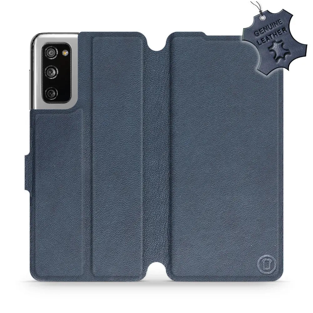 Echtleder Handyhülle für Galaxy S20 FE, Mobiwear Leather, Dunkelblau