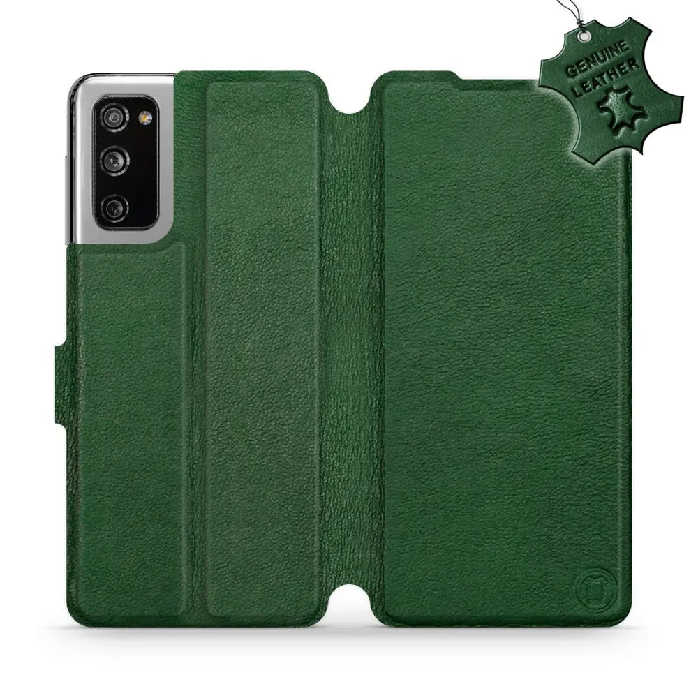 Echtleder Handyhülle für Galaxy S20 FE, Mobiwear Leather, Grün