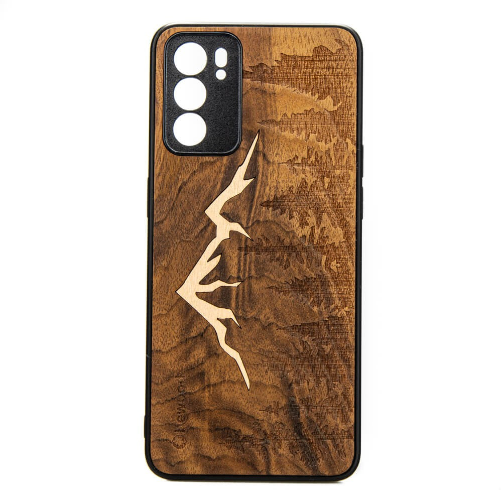 Holzhülle für Oppo Reno 6 5G, Bewood Imbuia-Gebirge