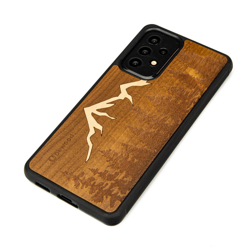 Holzhülle für Galaxy A73 5G, Bewood Imbuia-Gebirge