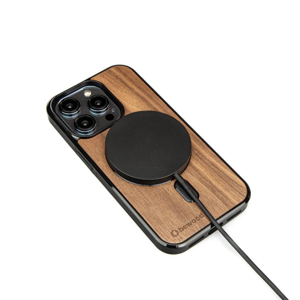 Holzhülle für iPhone 14 Pro, Bewood Amerikanischer für MagSafe