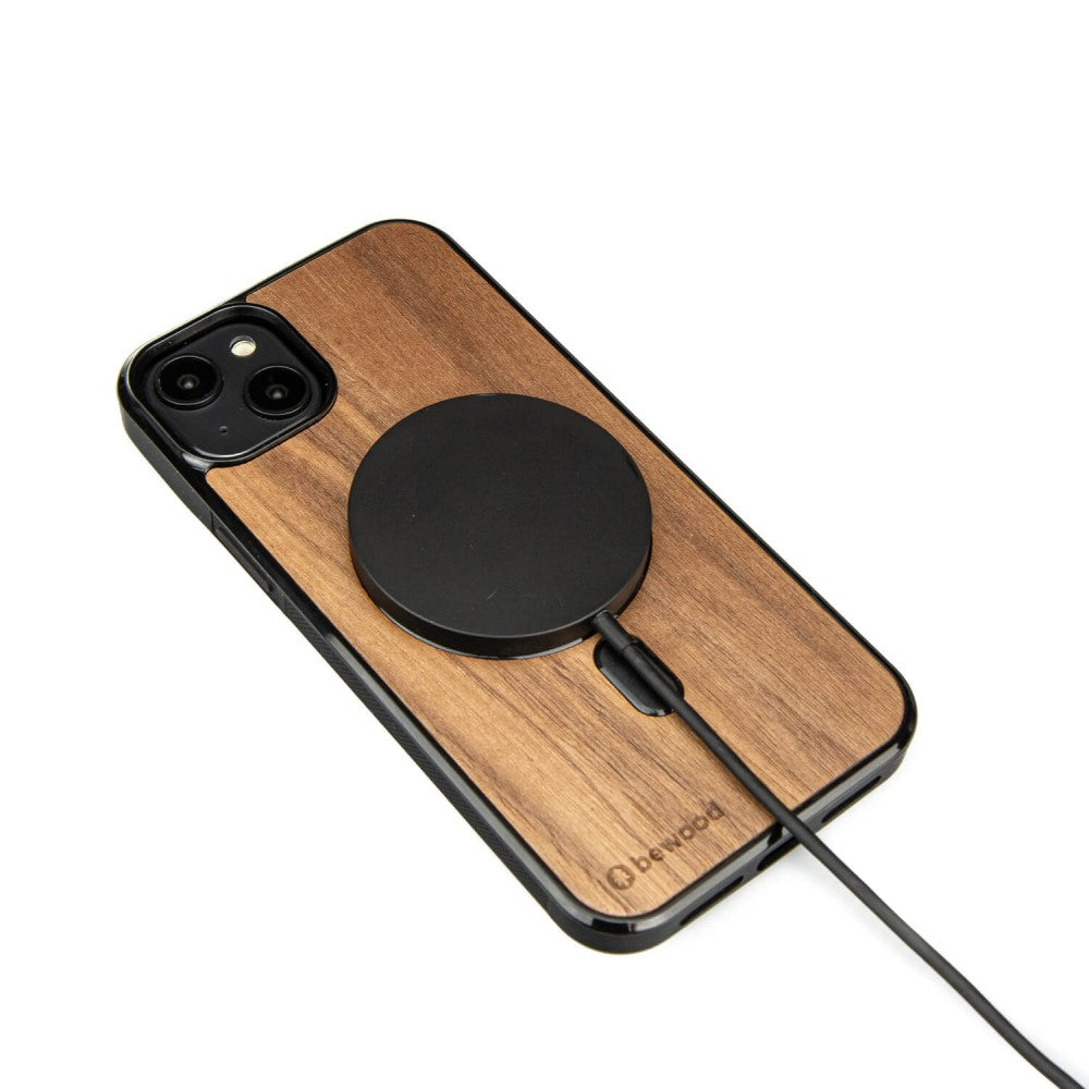 Holzhülle für iPhone 14 Plus, Bewood Amerikanischer für MagSafe