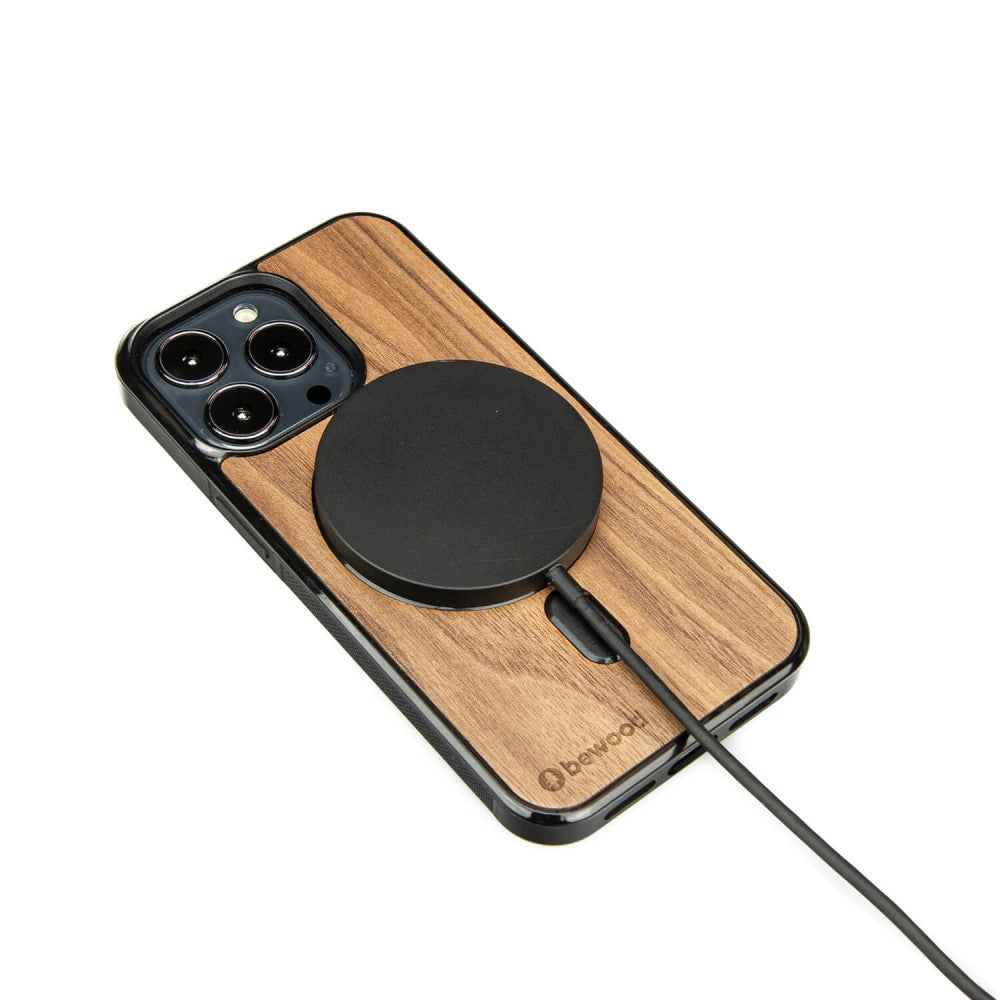 Holzhülle für iPhone 13 Pro, Bewood Amerikanischer für MagSafe
