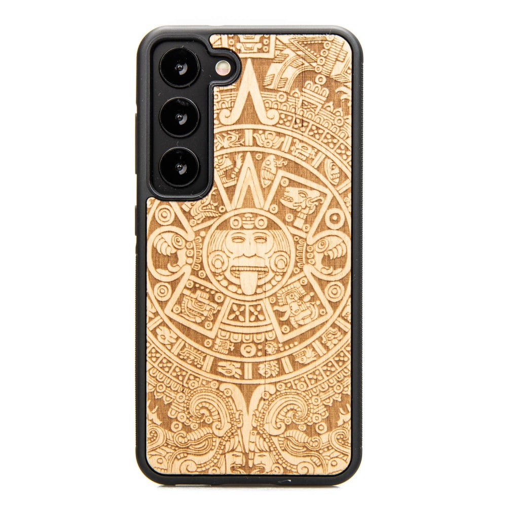 Holzhülle für Galaxy S23, Bewood Aniegre Aztekischer Kalender