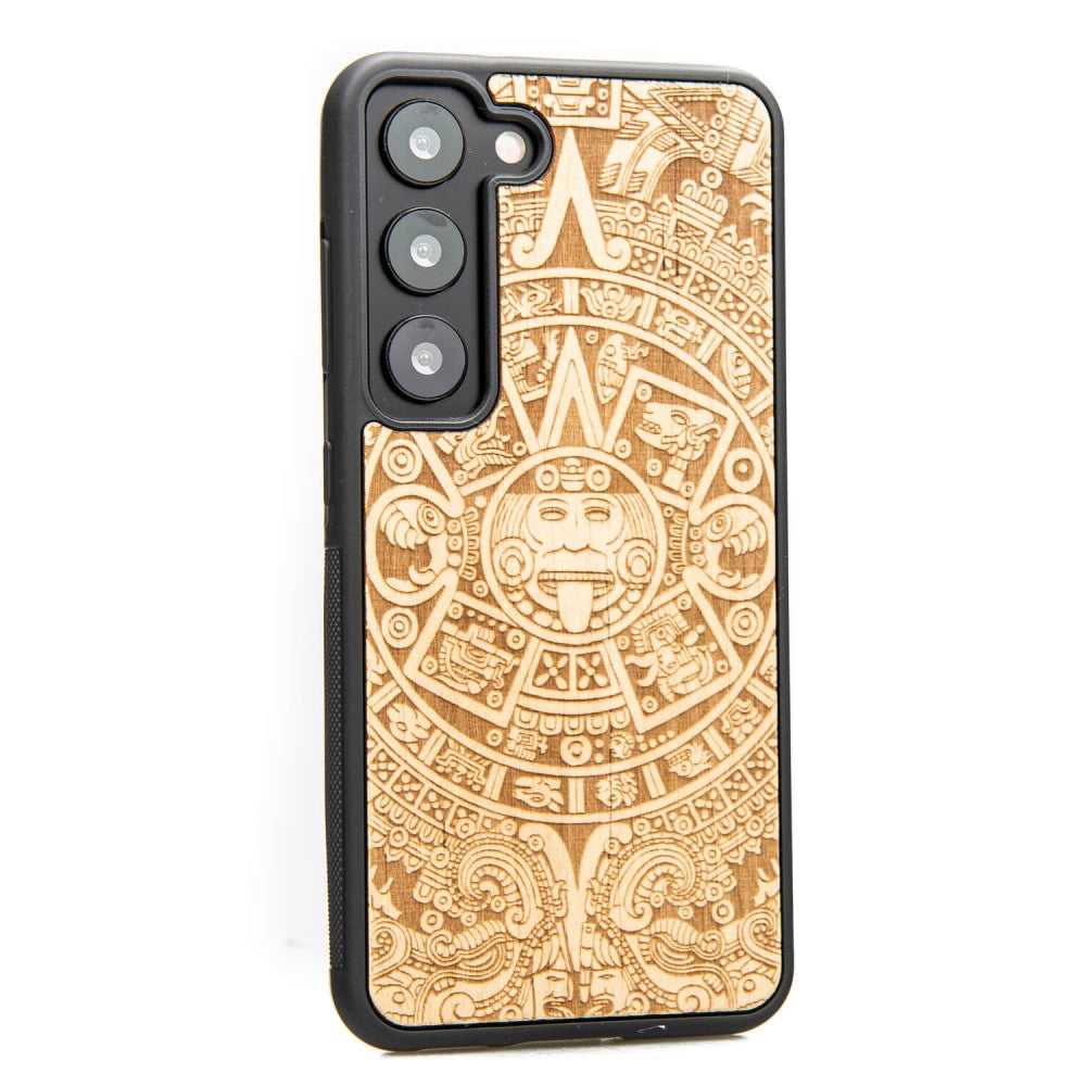 Holzhülle für Galaxy S23, Bewood Aniegre Aztekischer Kalender