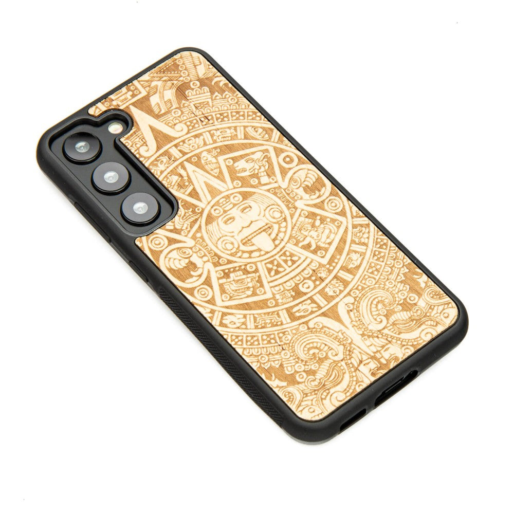 Holzhülle für Galaxy S23, Bewood Aniegre Aztekischer Kalender