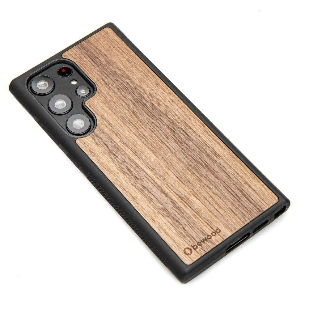 Holzhülle für Galaxy S23 Ultra, Bewood Amerikanischer Nussbaum