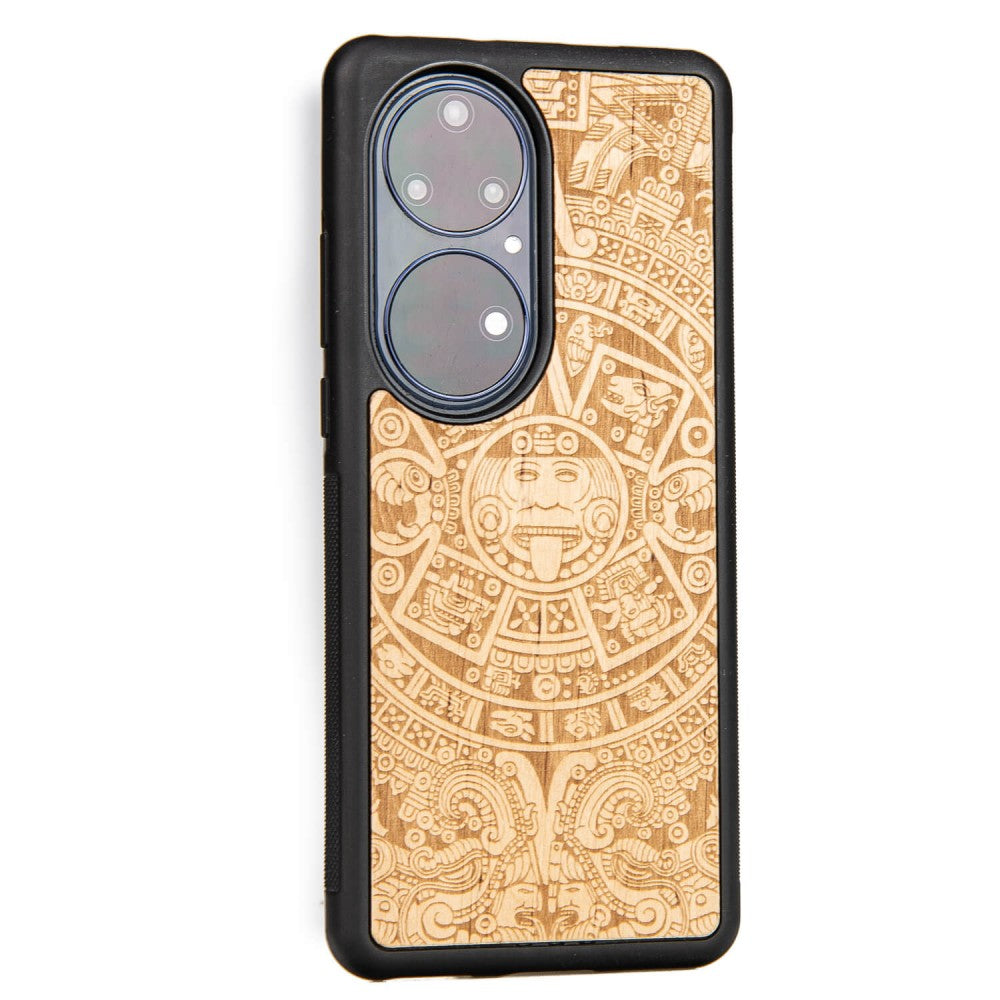 Holzhülle für Huawei P50 Pro, Bewood Aniegre Aztekischer Kalender