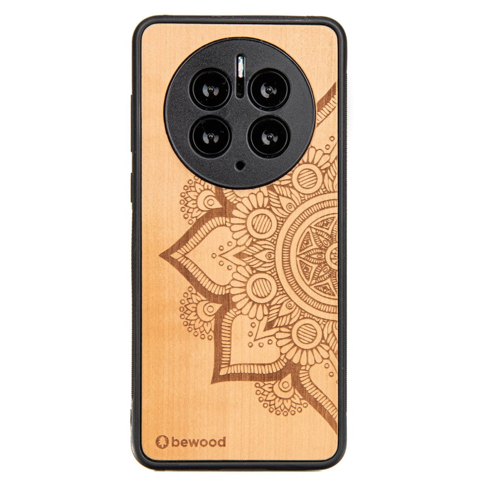 Holzhülle für Huawei Mate 50 Pro, Bewood Apfelbaum Mandala