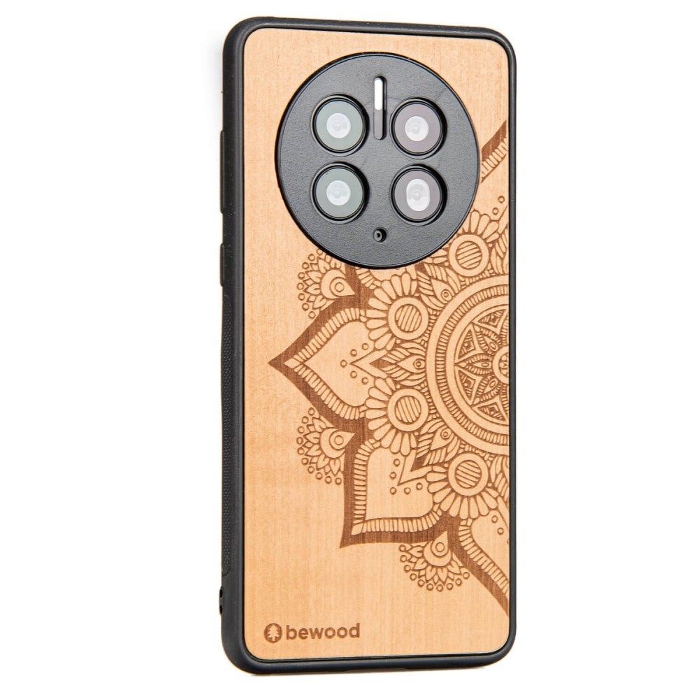 Holzhülle für Huawei Mate 50 Pro, Bewood Apfelbaum Mandala