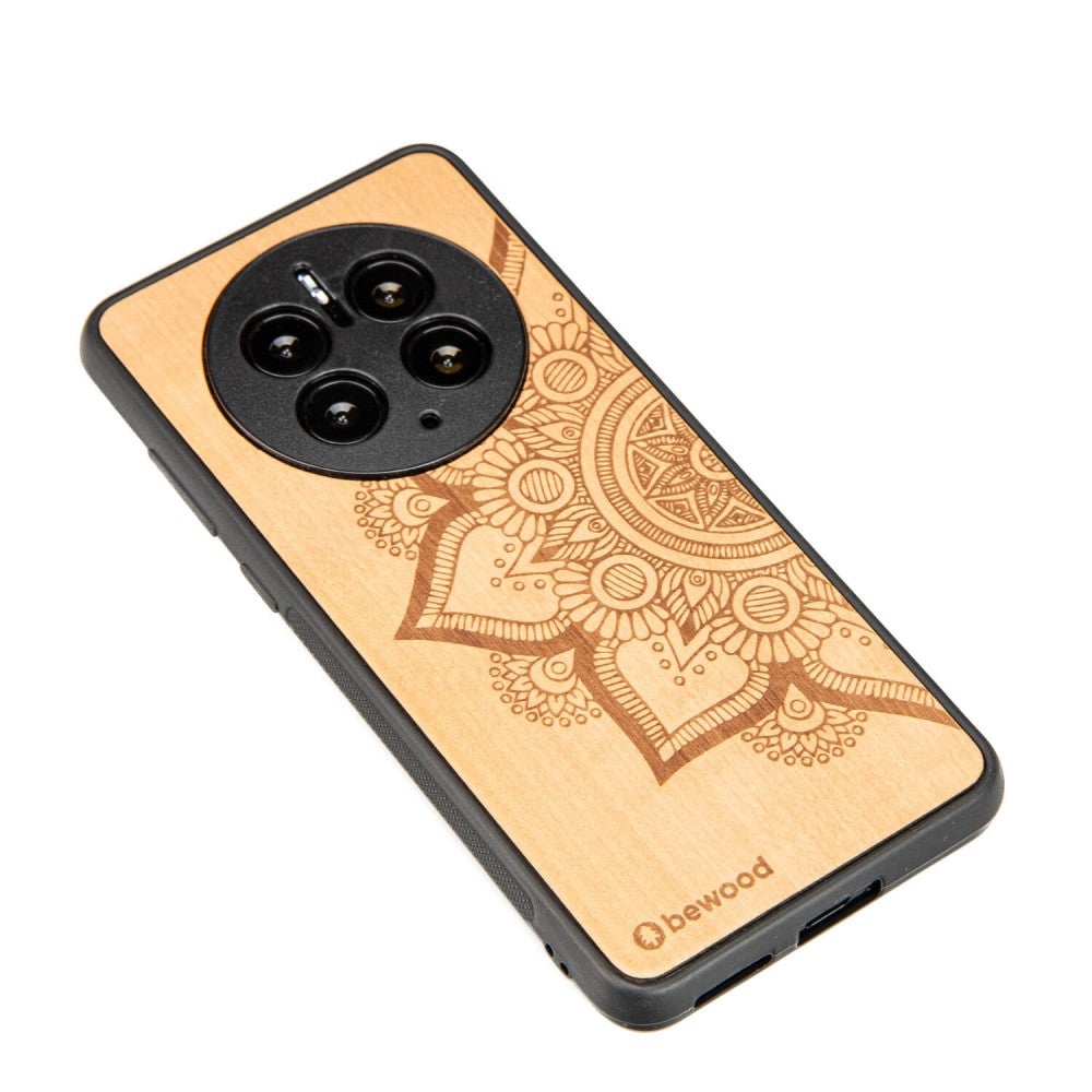 Holzhülle für Huawei Mate 50 Pro, Bewood Apfelbaum Mandala