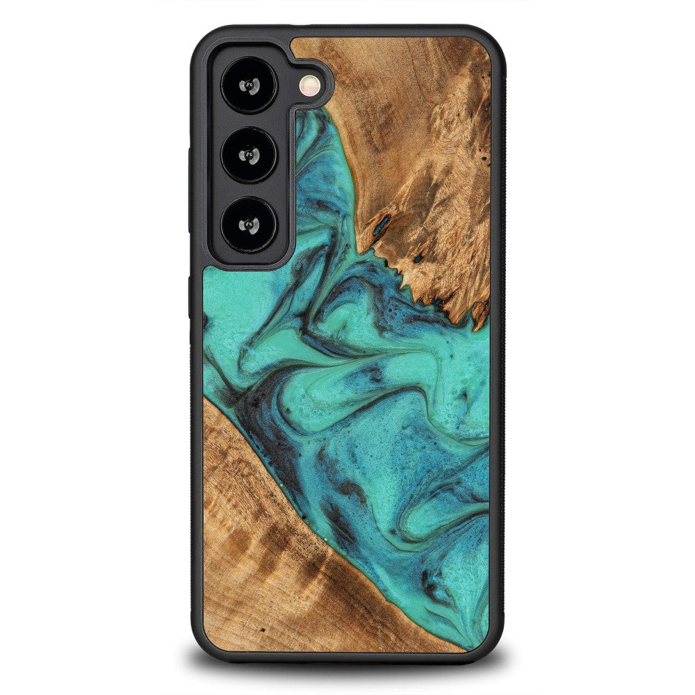 Holzhülle für Galaxy S23, Bewood Unique Turquoise