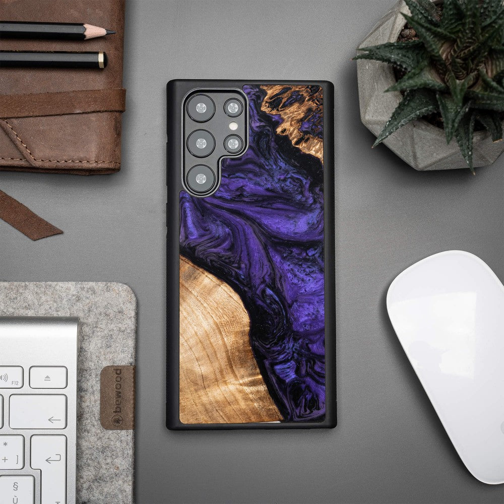 Holzhülle für Galaxy S22 Ultra, Bewood Unique Violet