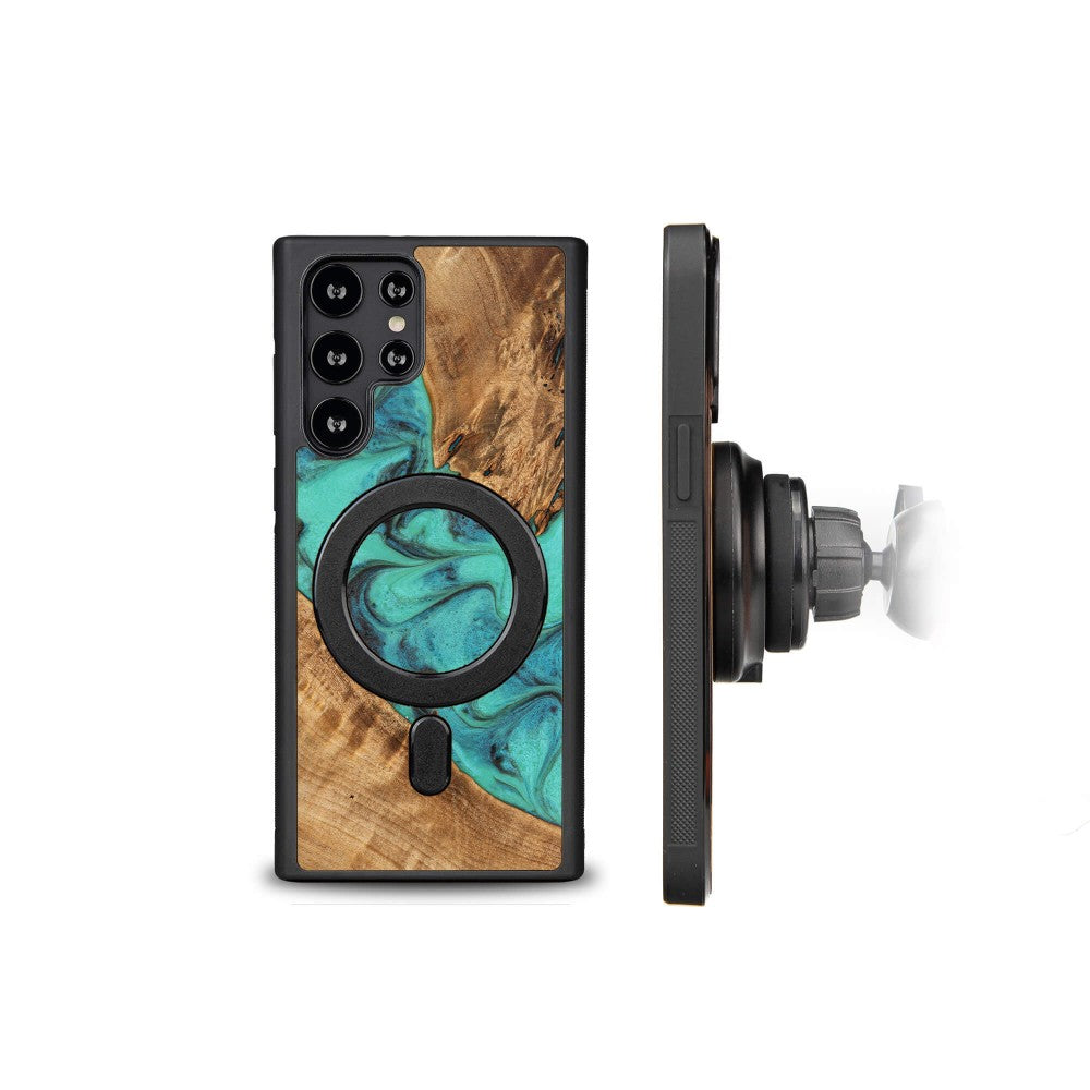 Holzhülle für Galaxy S22 Ultra, Bewood Unique Turquoise