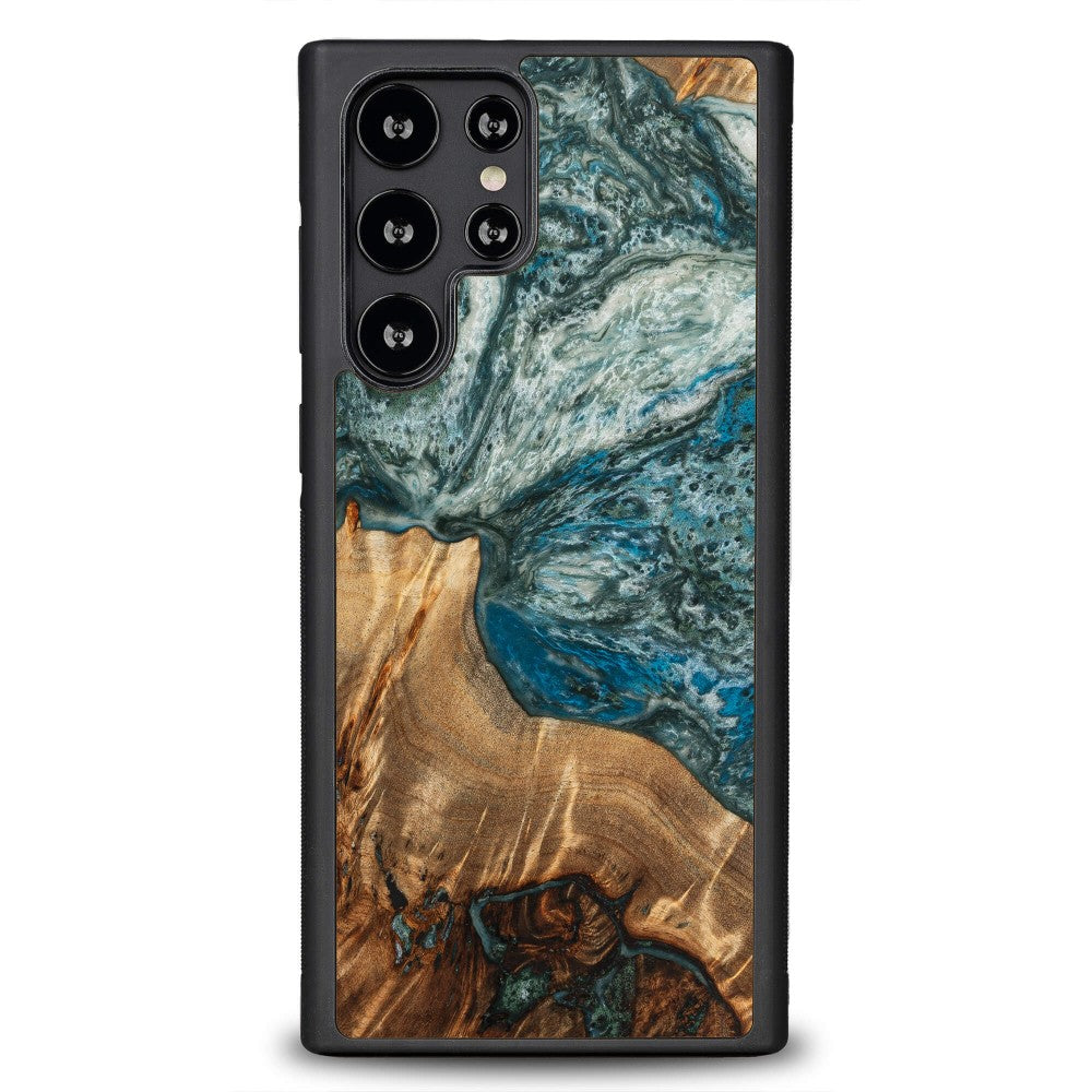 Holzhülle für Galaxy S22 Ultra, Bewood Unique Planets Erde
