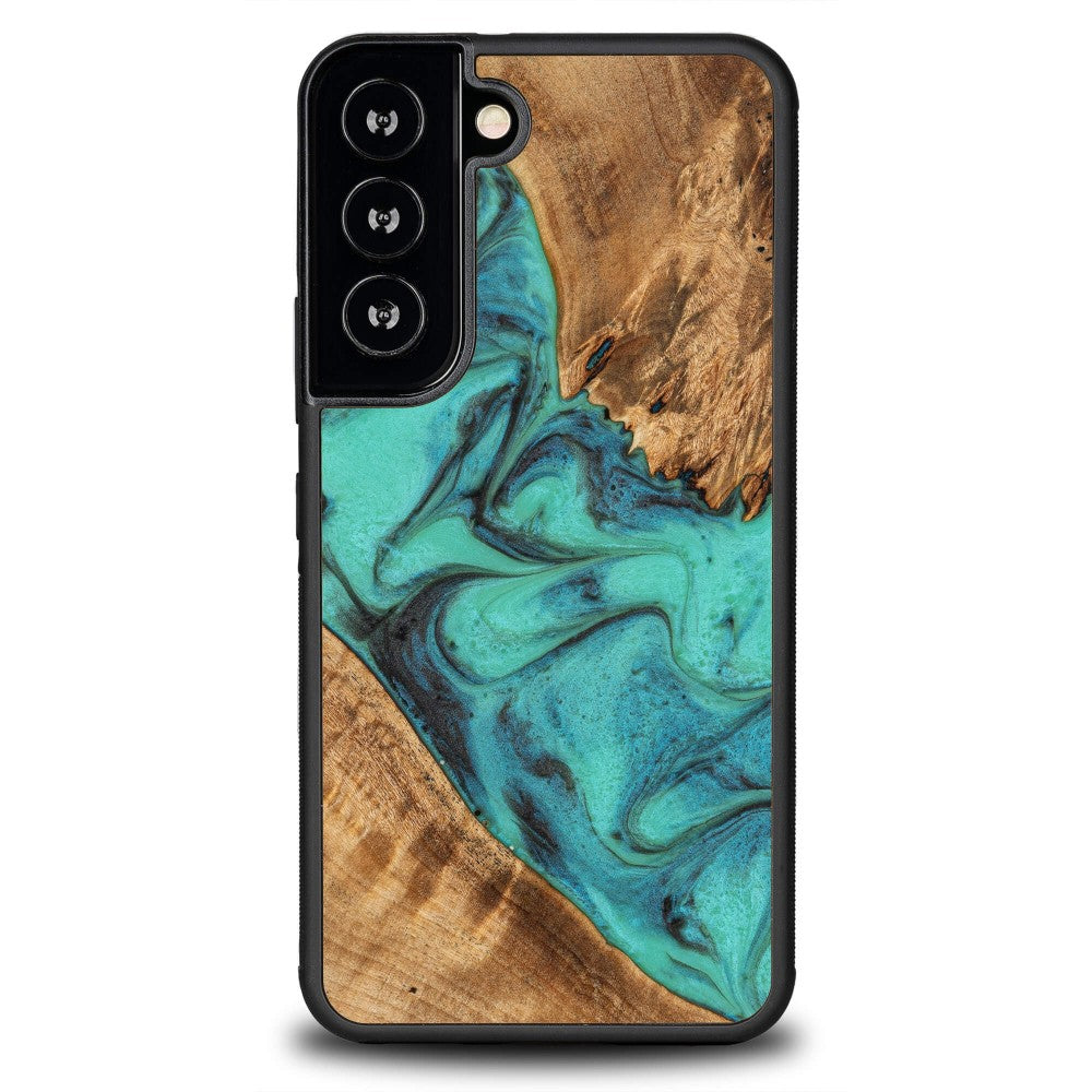 Holzhülle für Galaxy S22, Bewood Unique Turquoise