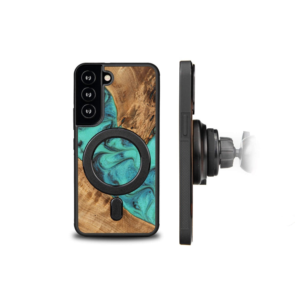 Holzhülle für Galaxy S22, Bewood Unique Turquoise