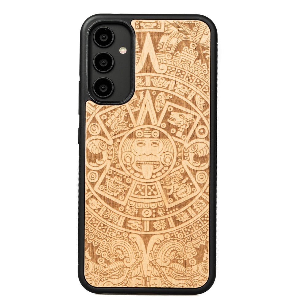 Holzhülle für Galaxy A34 5G, Bewood Aniegre Aztekischer Kalender