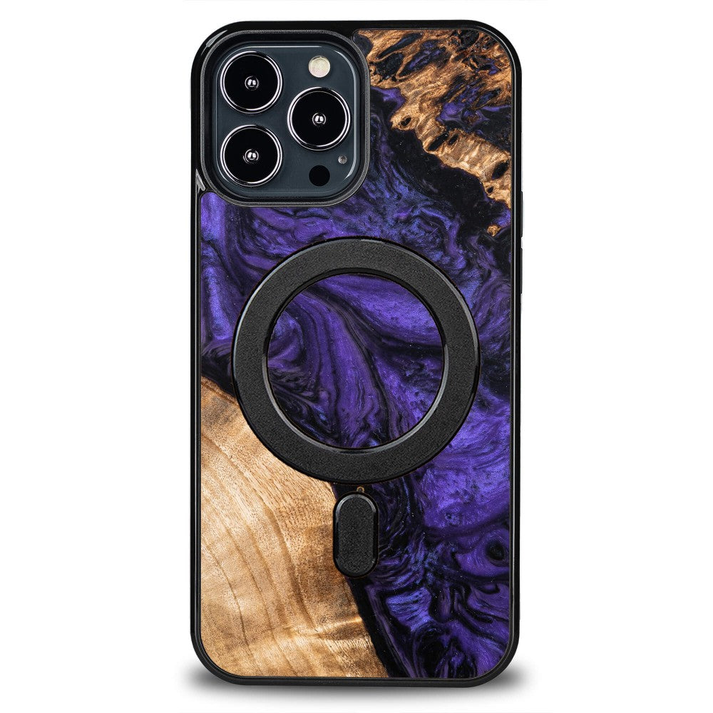 Holzhülle für iPhone 13 Pro Max, Bewood Unique Violet für MagSafe
