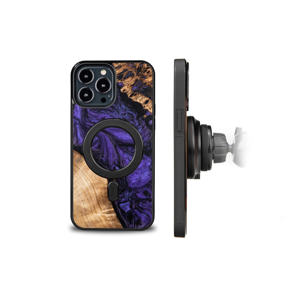 Holzhülle für iPhone 13 Pro Max, Bewood Unique Violet für MagSafe