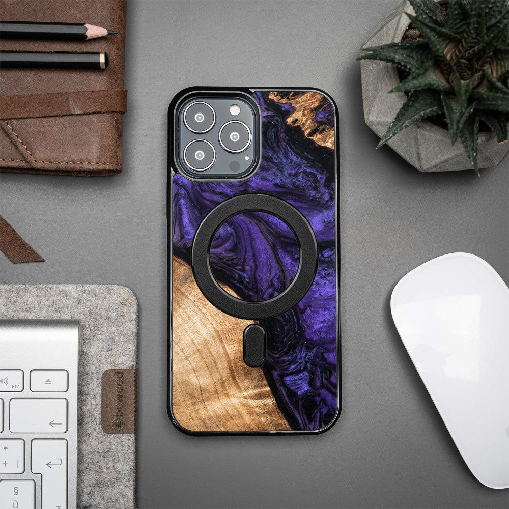 Holzhülle für iPhone 13 Pro Max, Bewood Unique Violet für MagSafe