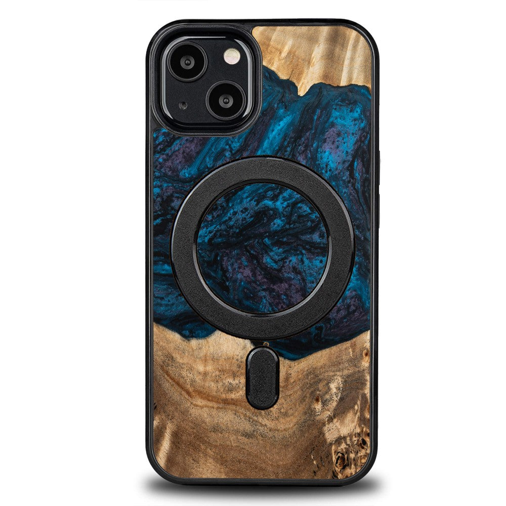 Holzhülle für iPhone 13, Bewood Unique Planets Neptun für MagSafe